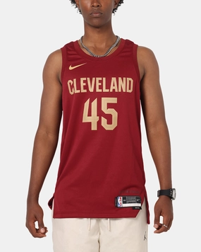 Nike Donovan Mitchell Cleveland Cavaliers #45 Icon Edition 2022/23 Nike Dri-Fit NBA Swingman Jersey Team Red Reinforced Shoulder Panels