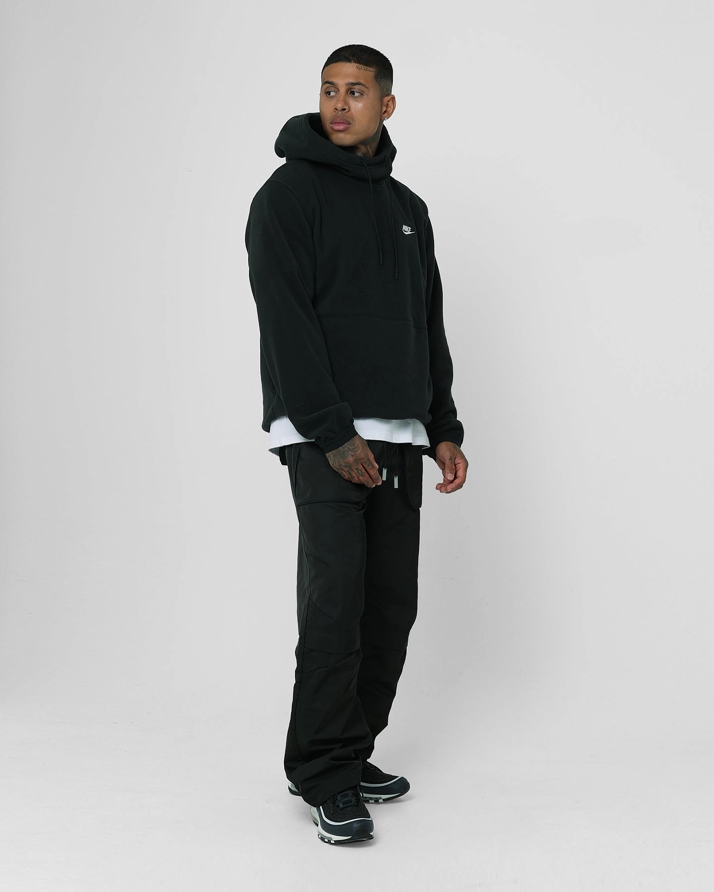 Nike Fleece Winter Pullover Hoodie Black/Sail Weatherproof Seams