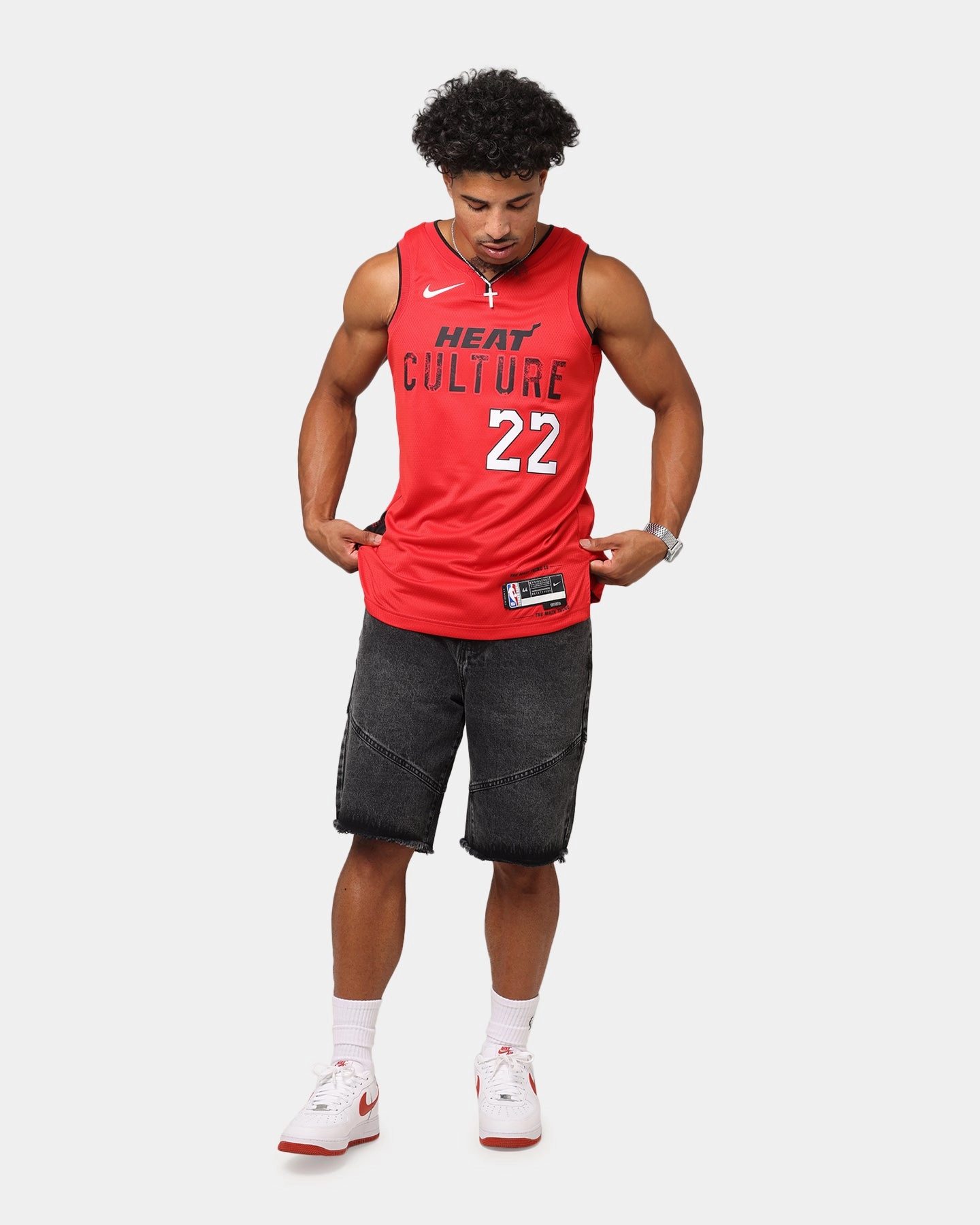 Oversized Silhouette Antimicrobial Treatment Nike Jimmy Butler Miami Heat #22 City Edition 2024/25 Nike Dri-Fit NBA Swingman Jersey University Red