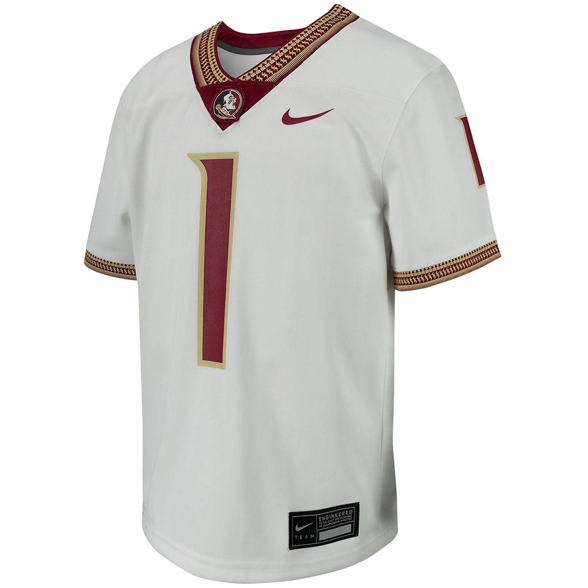 Nike Kid's Florida State Seminoles 2024 #1 Replica Football Jersey - White Cozy Wearable