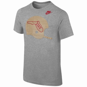 Nike Kids Vault Helmet Design Short Sleeve Cotton T-shirt - Dark Heather Urban Streetwear