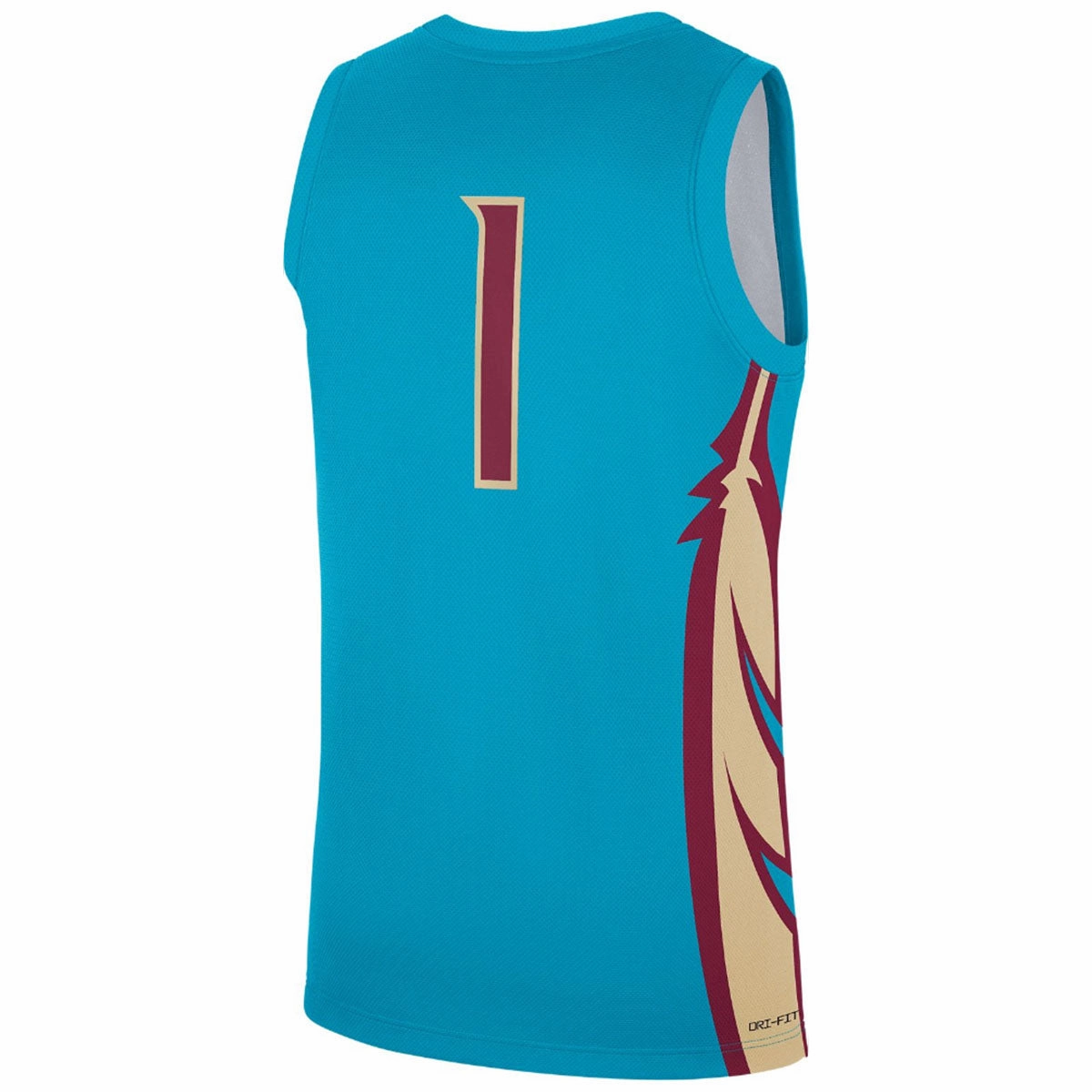 Raglan Sleeve Lightweight Core Spacing Nike Men's 2024 Seminoles #1 Replica Basketball Jersey - Turquoise