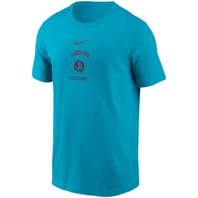 Comfortable Style Nike Men's Florida State Seminole Logo/Florida State University Seminole Basketball Design Dri-fit Short Sleeve T-shirt - Turquoise