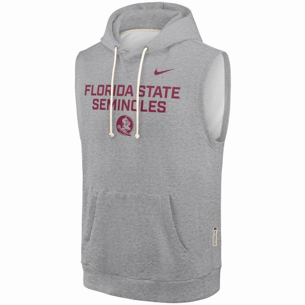 easy to install Nike Men's Florida State Seminoles/Seminole Logo DFCT Sleeveless Hood - Dark Grey