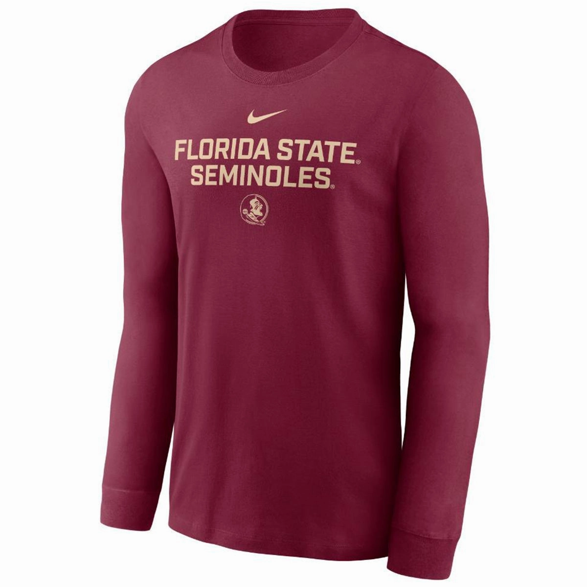 Short sleeved breeziness Nike Men's Florida State Seminoles/Seminole Logo Dri-fit Long Sleeve T-shirt - Garnet