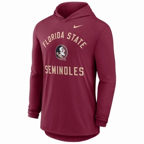 Lightweight Design Nike Men's Florida State Seminoles/Seminole Logo Long Sleeve Hooded Tri-Blend T-shirt - Garnet