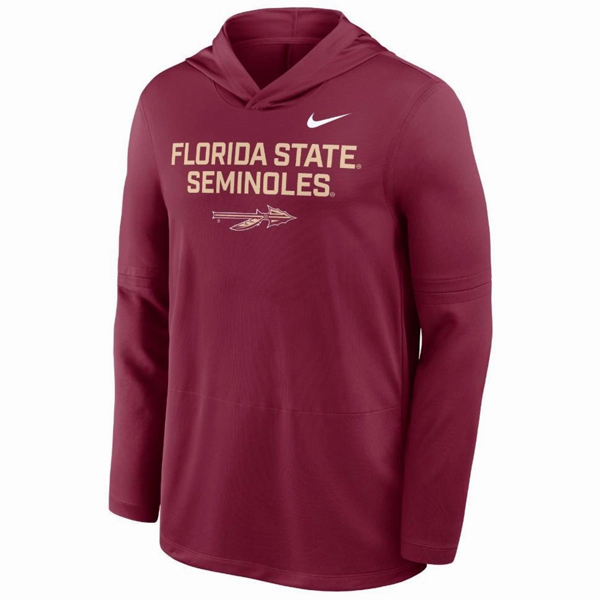 Premium Cotton Spring Collection Nike Men's Florida State Seminoles Spear Dri-fit Long Sleeve Lightweight Hooded Top - Garnet