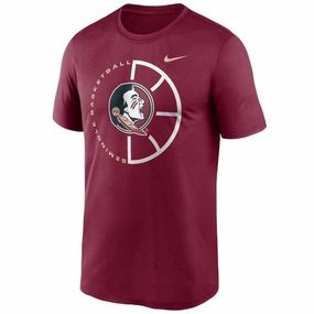 Nike Men's Seminole Basketball/Seminole Logo Design Short Sleeve Legend T-shirt - Garnet Anti-static Chic And Comfortable