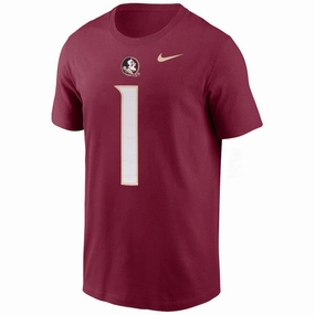 Bohemian style Autumn coziness Nike Men's Seminole Logo #1 Short Sleeve Jersey T-shirt - Garnet