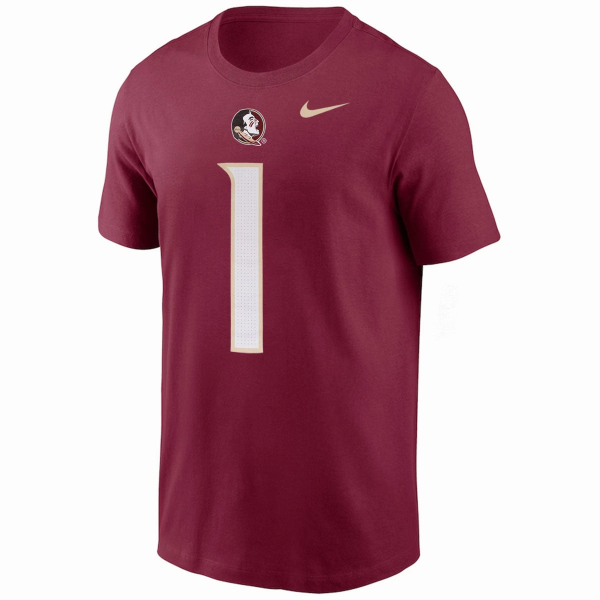 Bohemian style Autumn coziness Nike Men's Seminole Logo #1 Short Sleeve Jersey T-shirt - Garnet