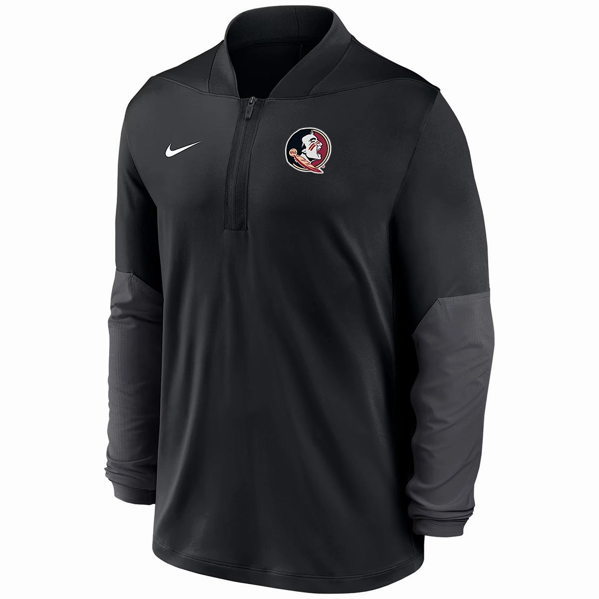 Climate Adaptive Design Nike Men's Seminole Logo Dri-fit Mid-Weight Long Sleeve 1/2 Zip Top - Black
