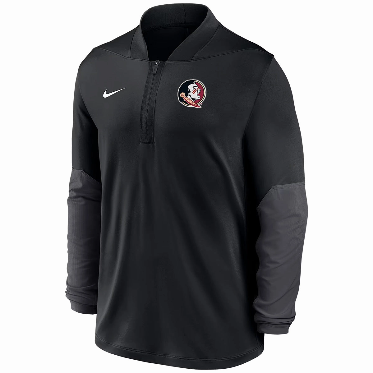 Nike Men's Seminole Logo Dri-fit Mid-Weight Long Sleeve 1/2 Zip Top - Black MultiPocket Layout
