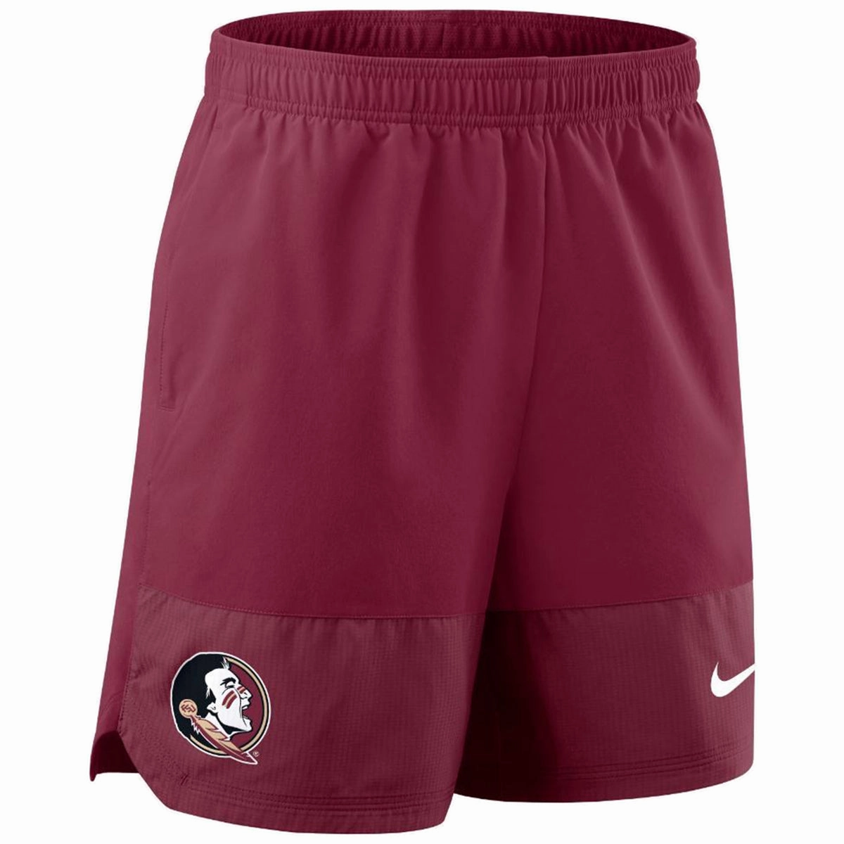 Nike Men's Seminole Logo Dri-fit Woven Sideline Short - Garnet Compact Pack Anti Friction Lining