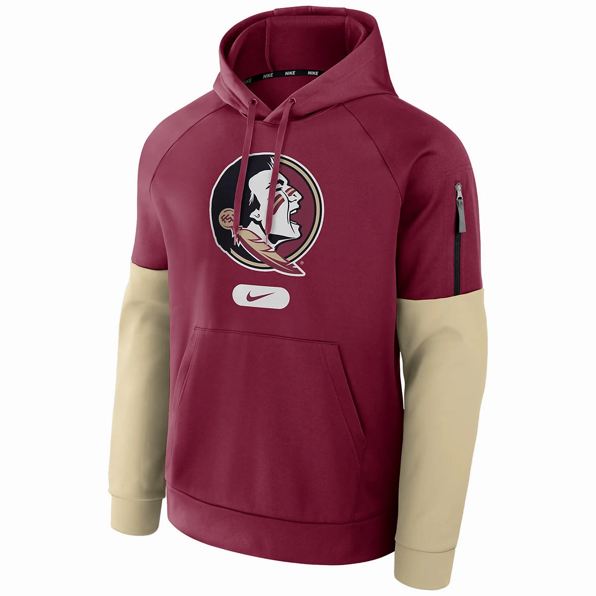Smart Outfit SweatResistant Inner Layer Nike Men's Seminole Logo Fitness Hood - Garnet/Gold