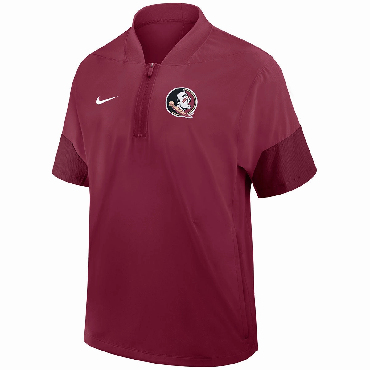Nike Men's Seminole Logo Lightweight Short Sleeve Coach's Jacket - Garnet anti static coating