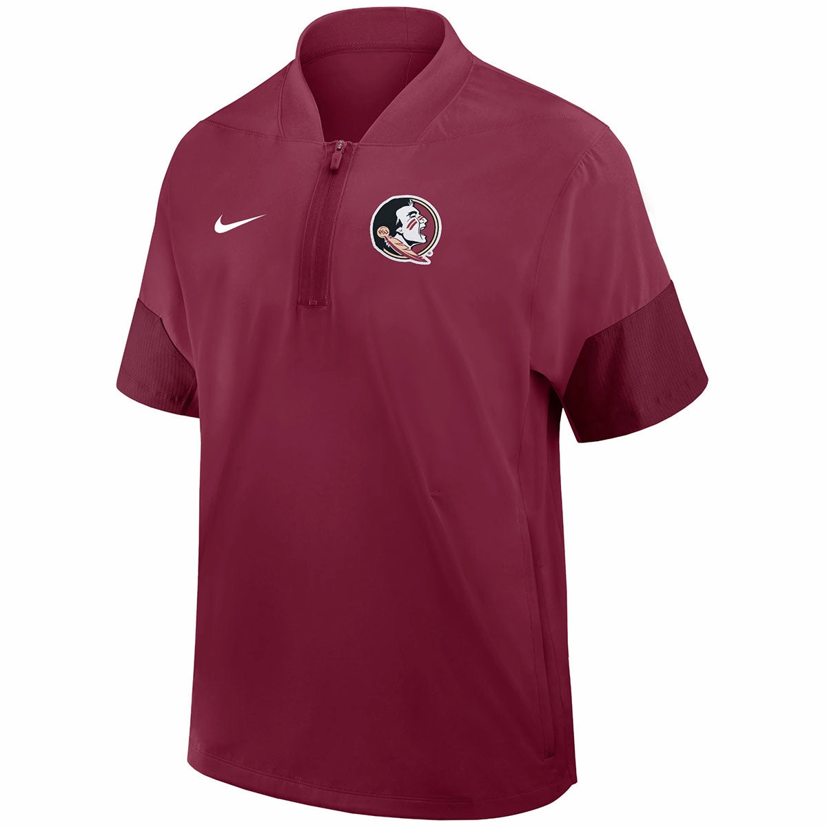 Simple Outer ThermalInsulation Nike Men's Seminole Logo Lightweight Short Sleeve Coach's Jacket - Garnet