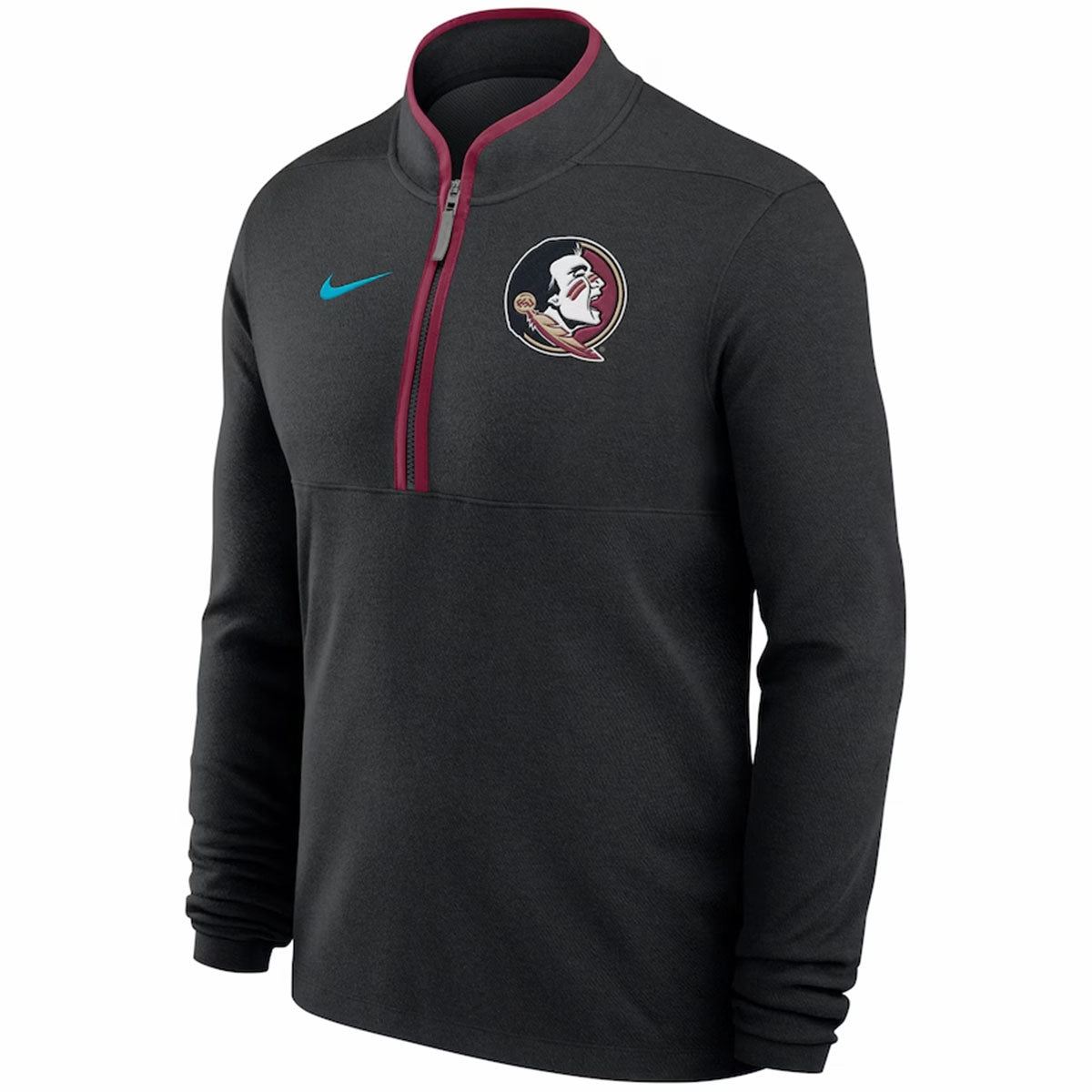 Nike Men's Seminole Logo Lightweight Victory Half-Zip - Black Heavy Duty Zippers PFC Free Waterproofing