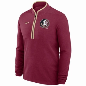 Nike Men's Seminole Logo Lightweight Victory Half-Zip - Garnet Asymmetric Hemline