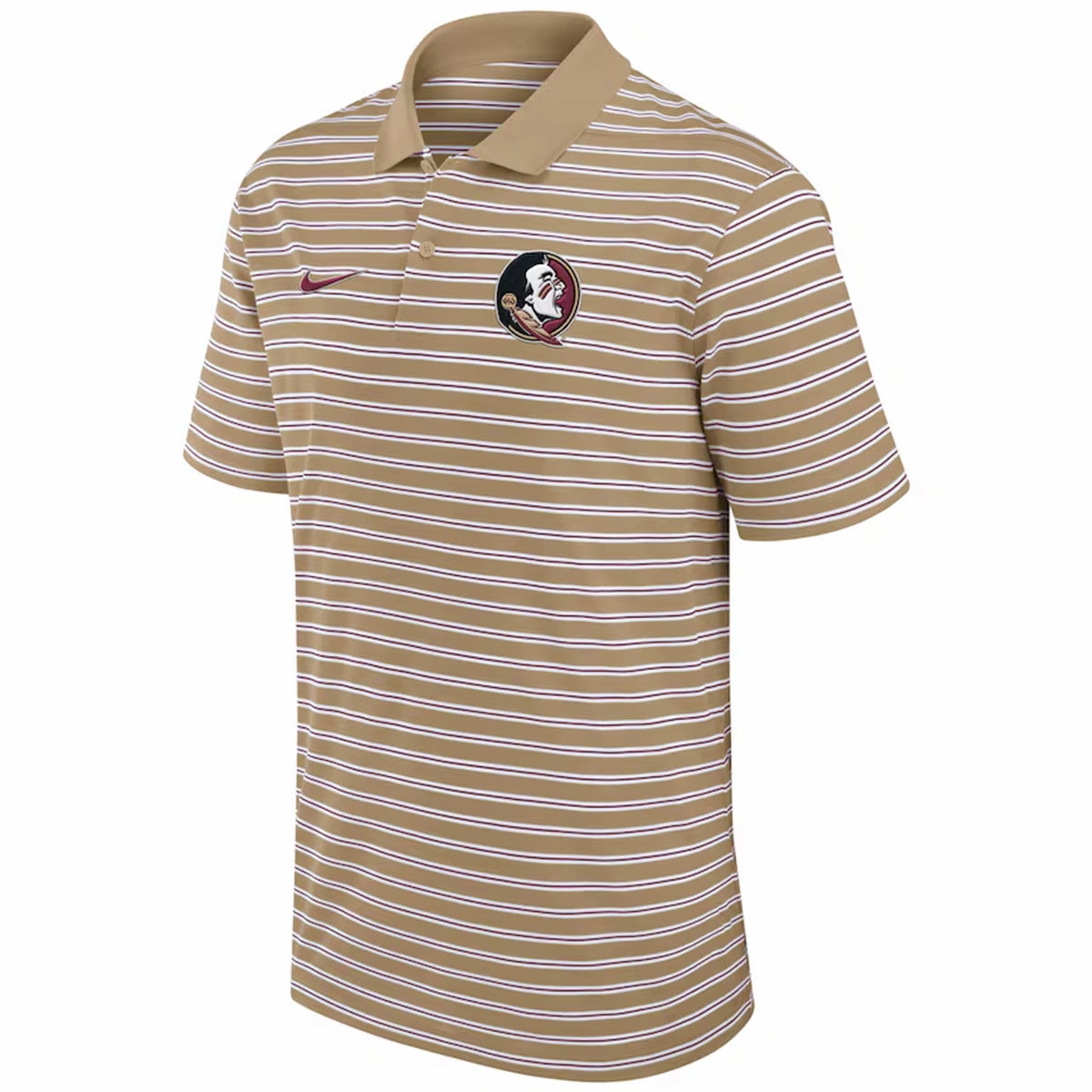 Summer Camp Matte Look Nike Men's Seminole Logo Striped Polo - Beige