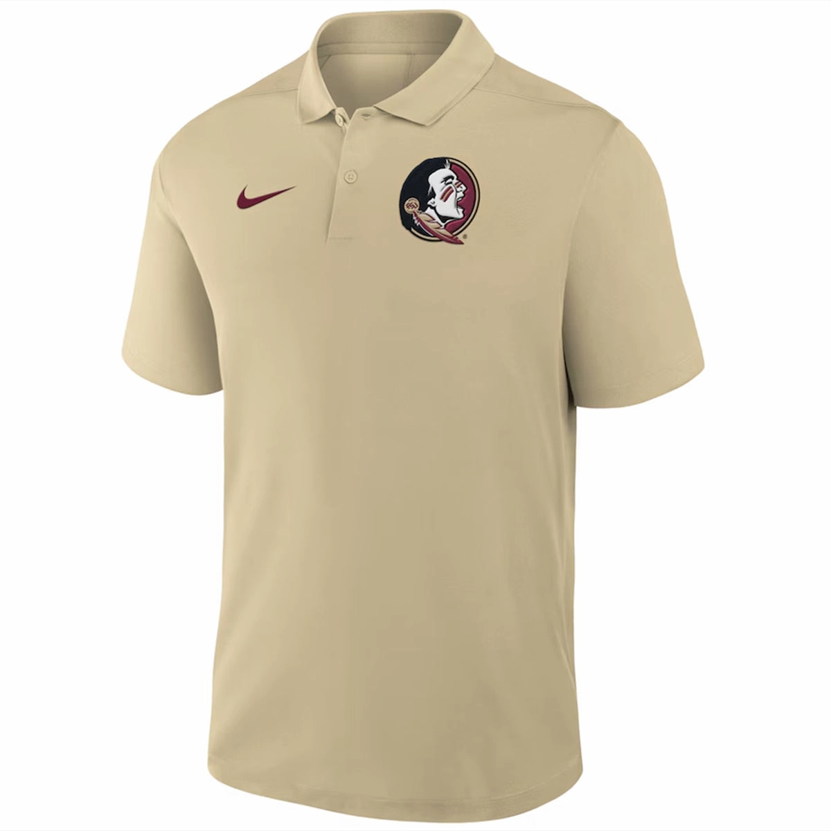 Nautical Look Soft Stretch Collar Nike Men's Seminole Logo Victory Polo - Vegas Gold