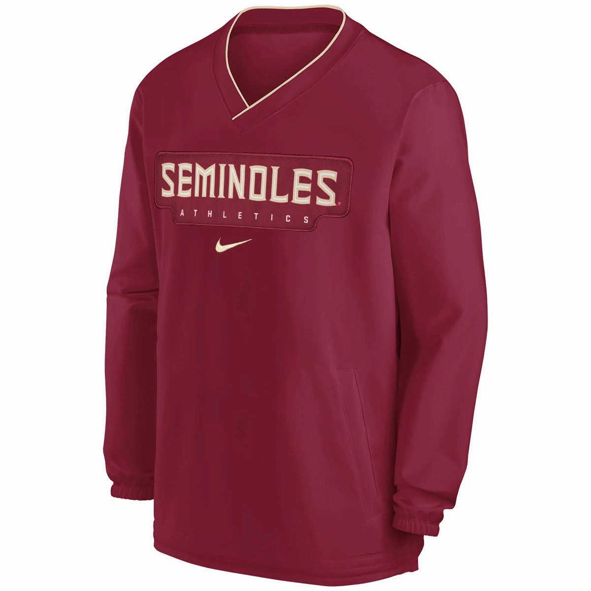 Nike Men's Seminoles Athletics V-neck Pullover Windshirt - Garnet Weather Fit