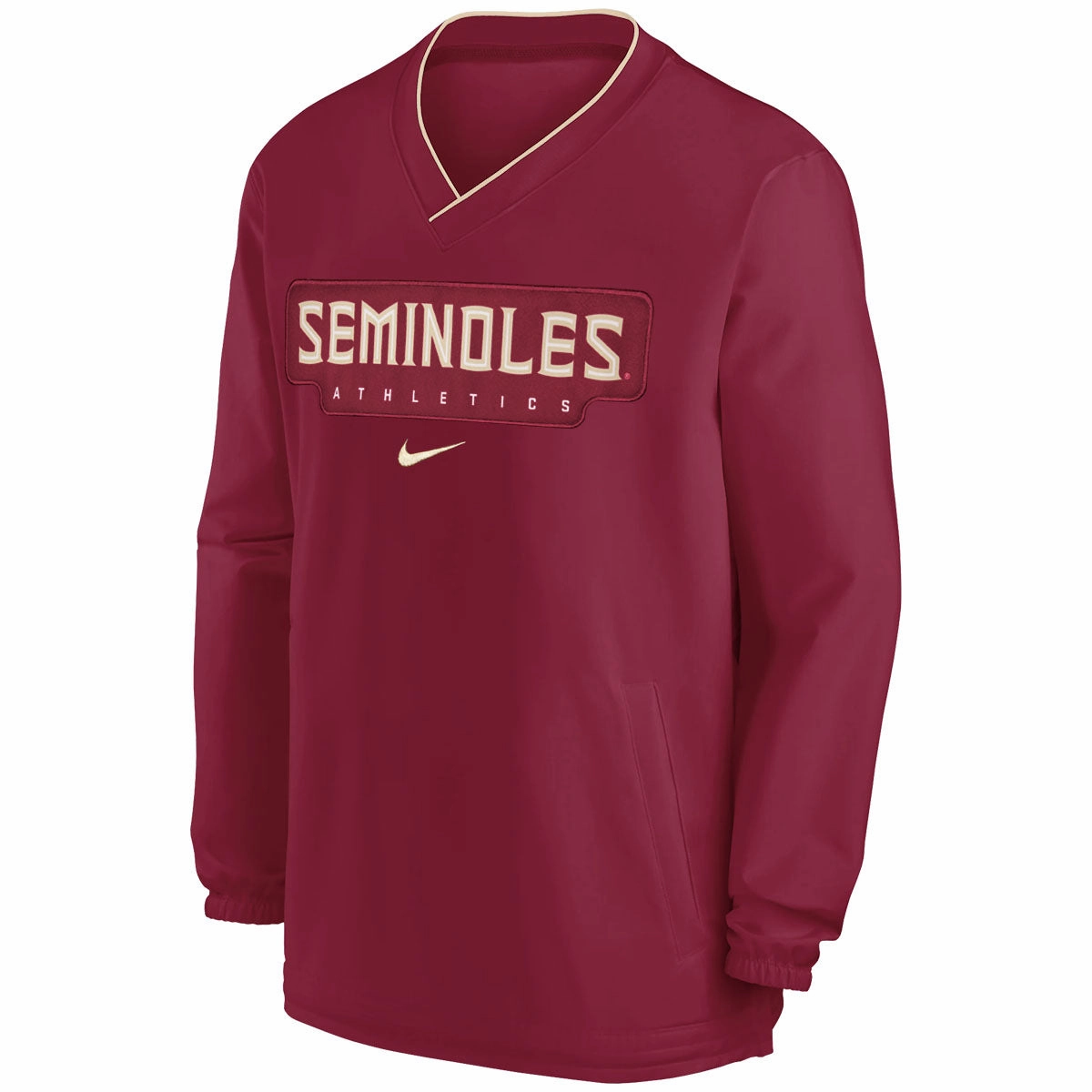 Travel Fit Nike Men's Seminoles Athletics V-neck Pullover Windshirt - Garnet