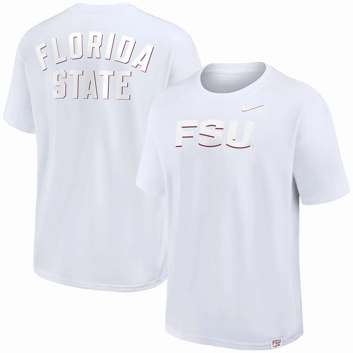 Essential Piece Nike Men's Tonal FSU/Florida State Max 90 Short Sleeve T-shirt - White