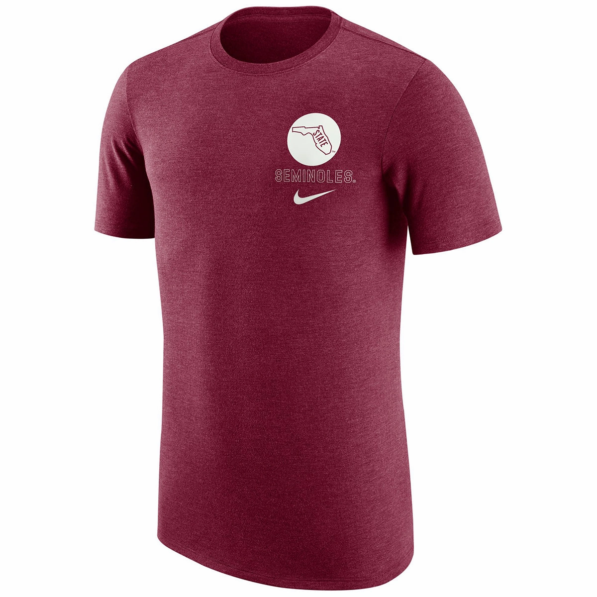Wrinkle-Free Cozy Layering Nike Men's Vault State of Florida/Seminoles Design Tri-blend Short Sleeve Retro T-shirt - Garnet