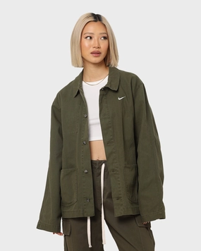 cold - weather essential Nike Nike Life Unlined Chore Coat Jacket Rough Green/White