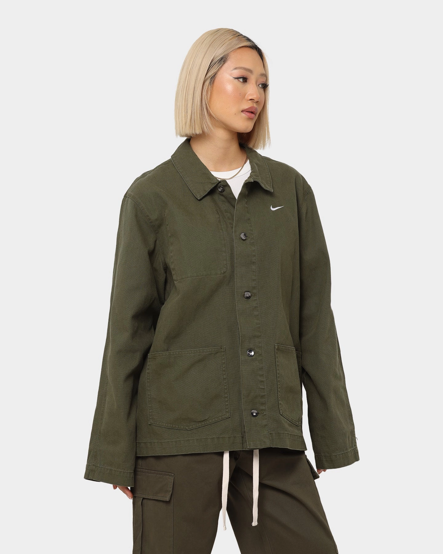 Nike Nike Life Unlined Chore Coat Jacket Rough Green/White Biker