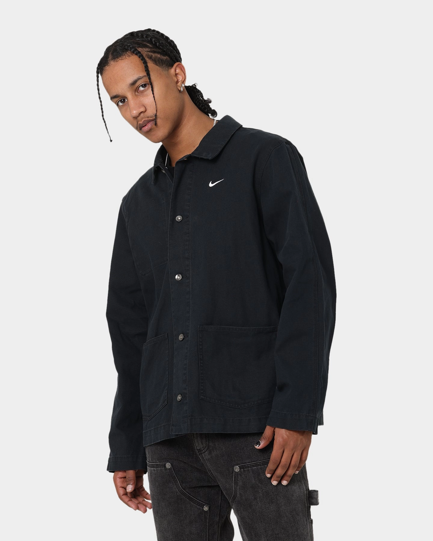 Street Function Discover Nike Nike Life Unlined Chore Jacket Black/White