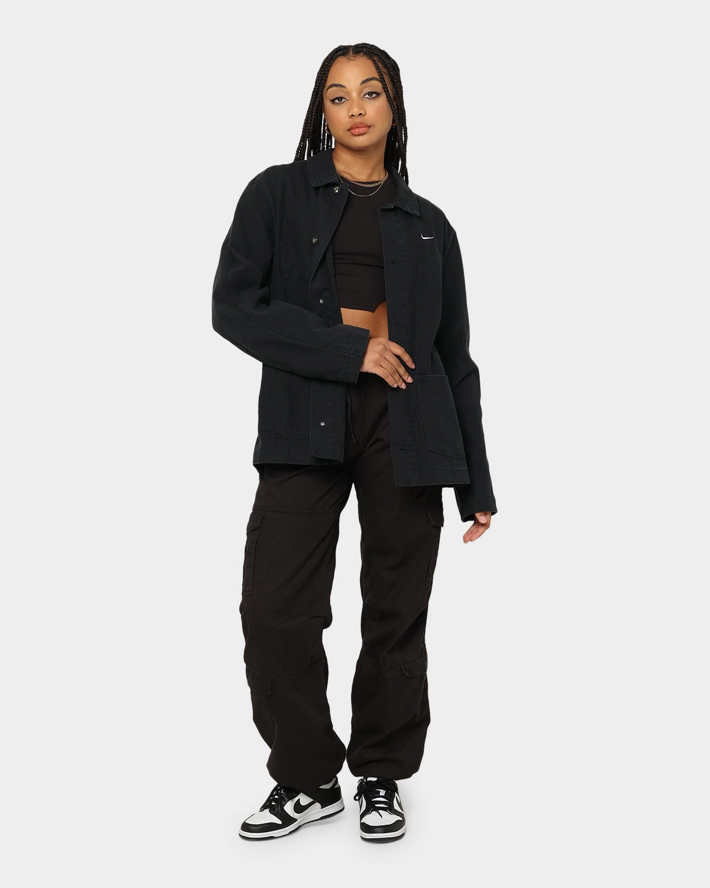 Nike Nike Life Unlined Chore Jacket Black/White Stylish