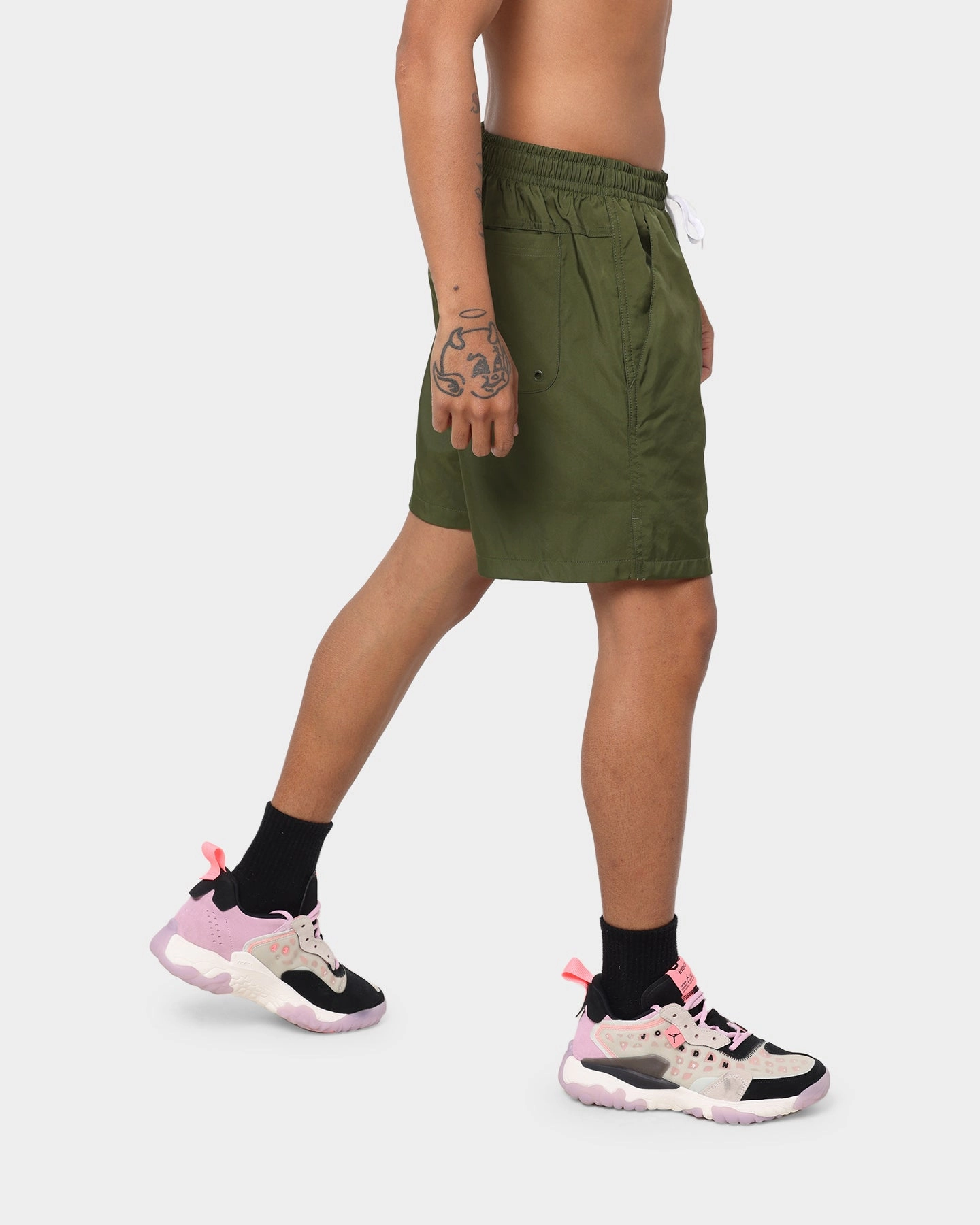 HypoallergenicLining Moisture Wicking Material Nike Nike Sportswear Woven Lined Shorts Rough Green/White