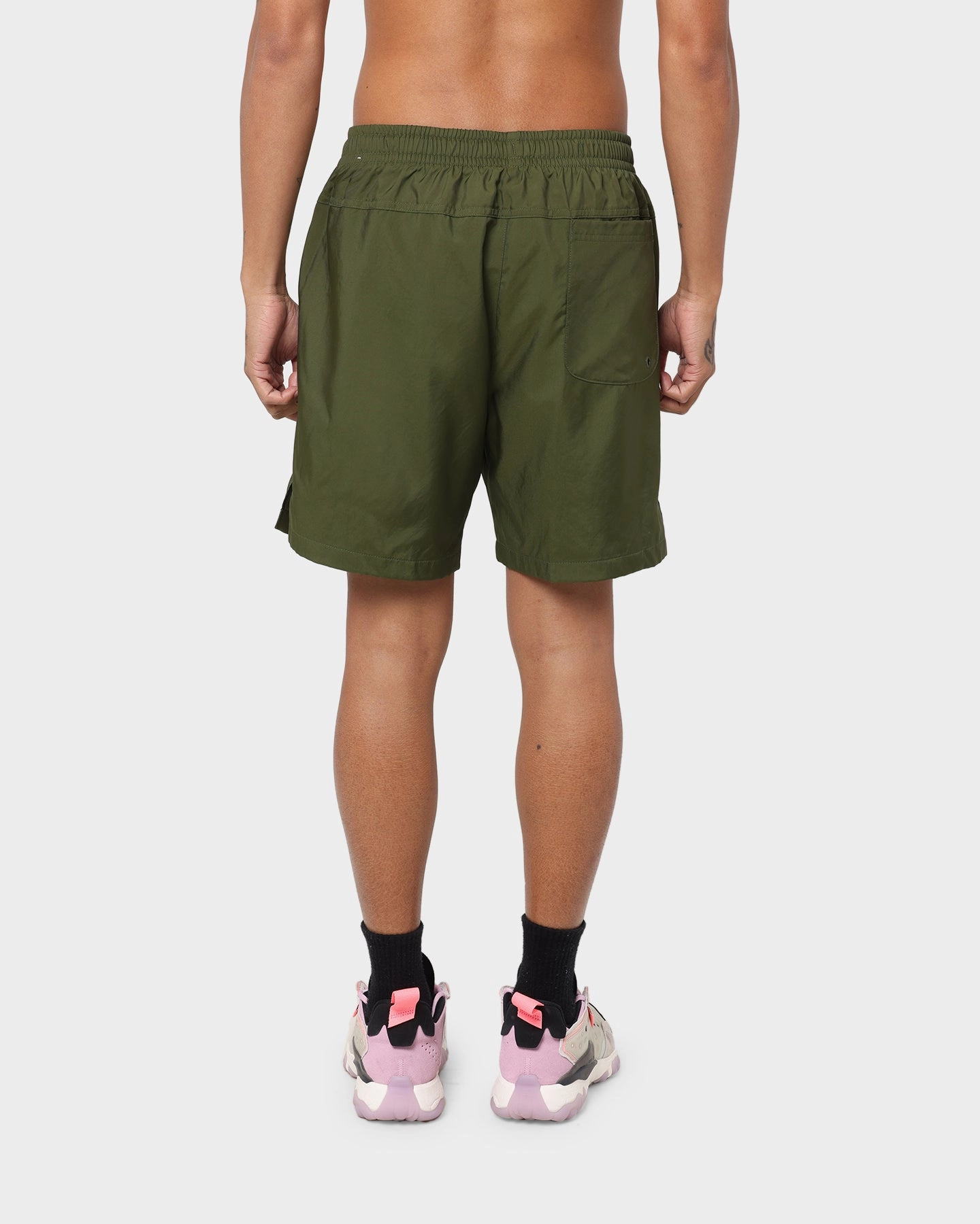 Nike Nike Sportswear Woven Lined Shorts Rough Green/White Casual Style Reflective Safety Detailing
