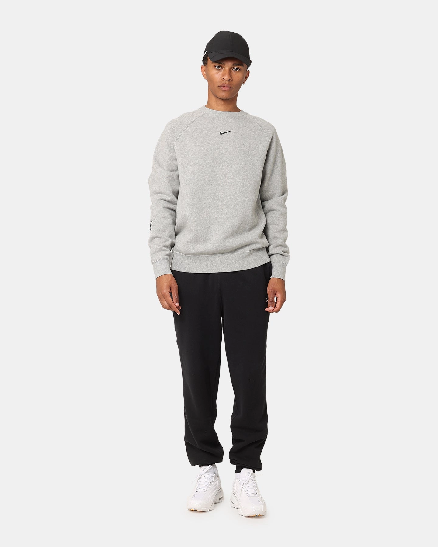Nike Nocta Fleece Crewneck Dark Grey Heather Durable Water Repellent Finish Shrink resistant