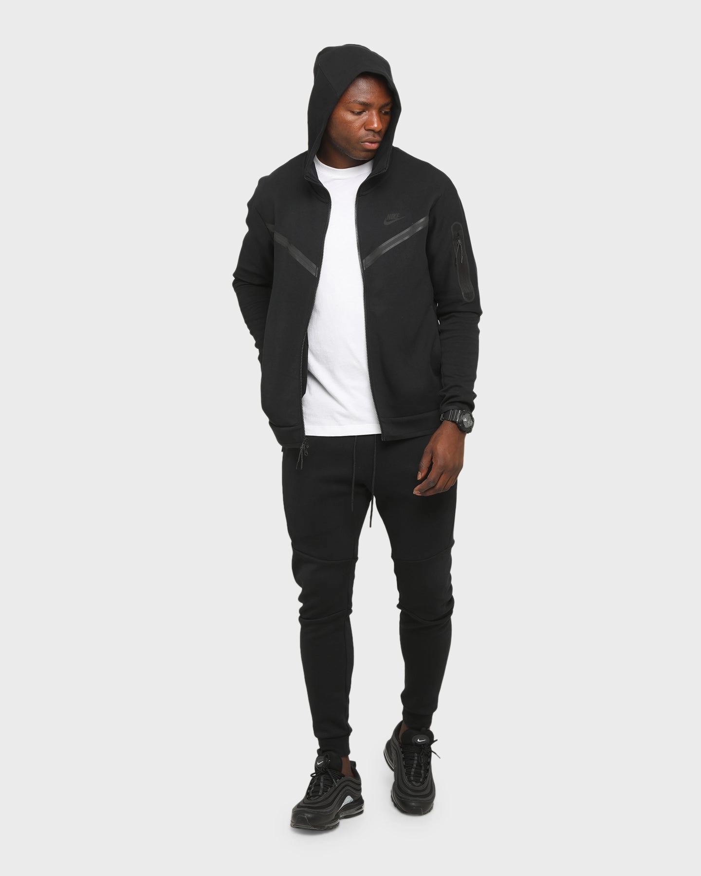 discounted Nike NSW Tech Fleece Hoodie Full Zip Black/Black