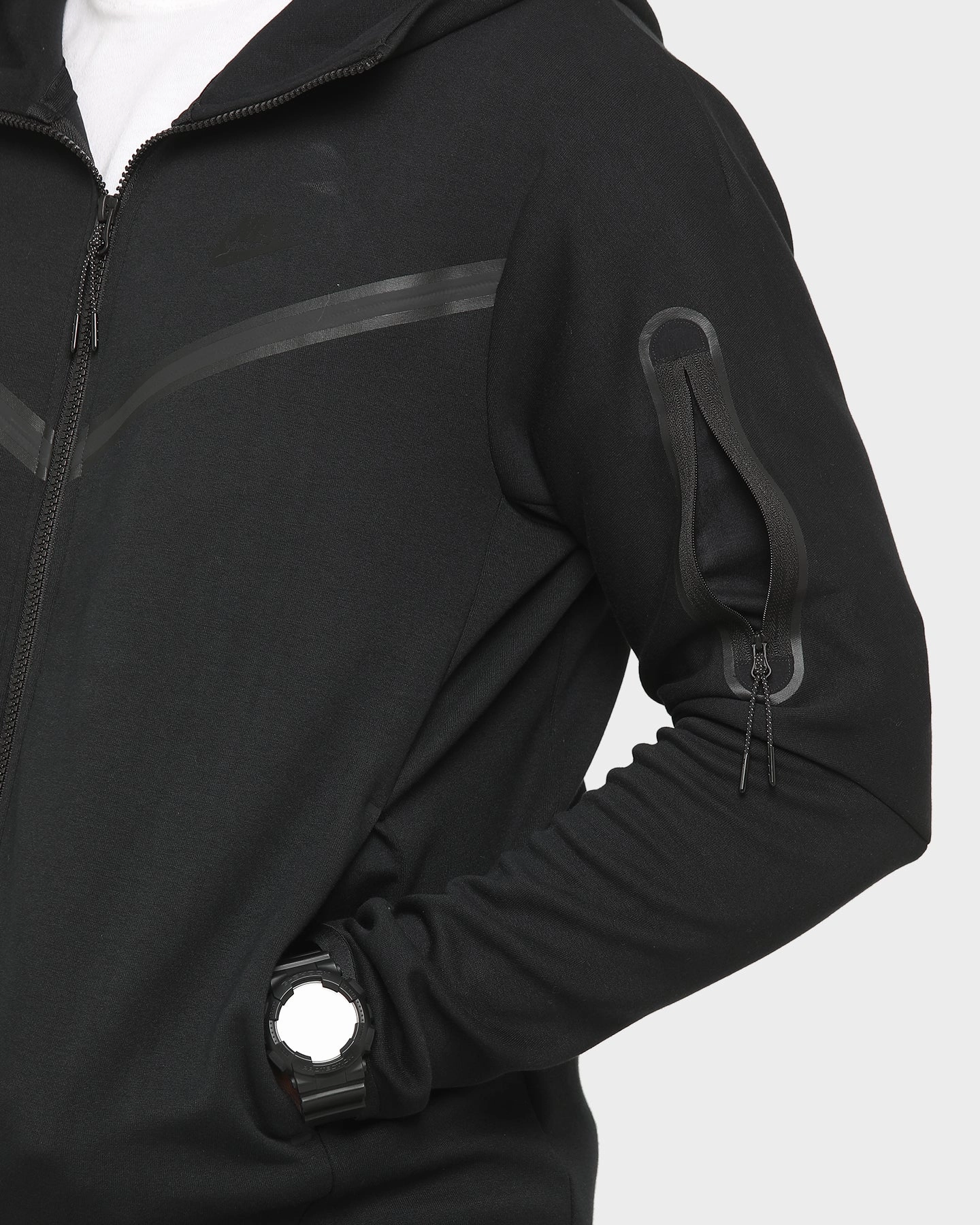 Compressed Packaging Short-sleeved Nike NSW Tech Fleece Hoodie Full Zip Black/Black