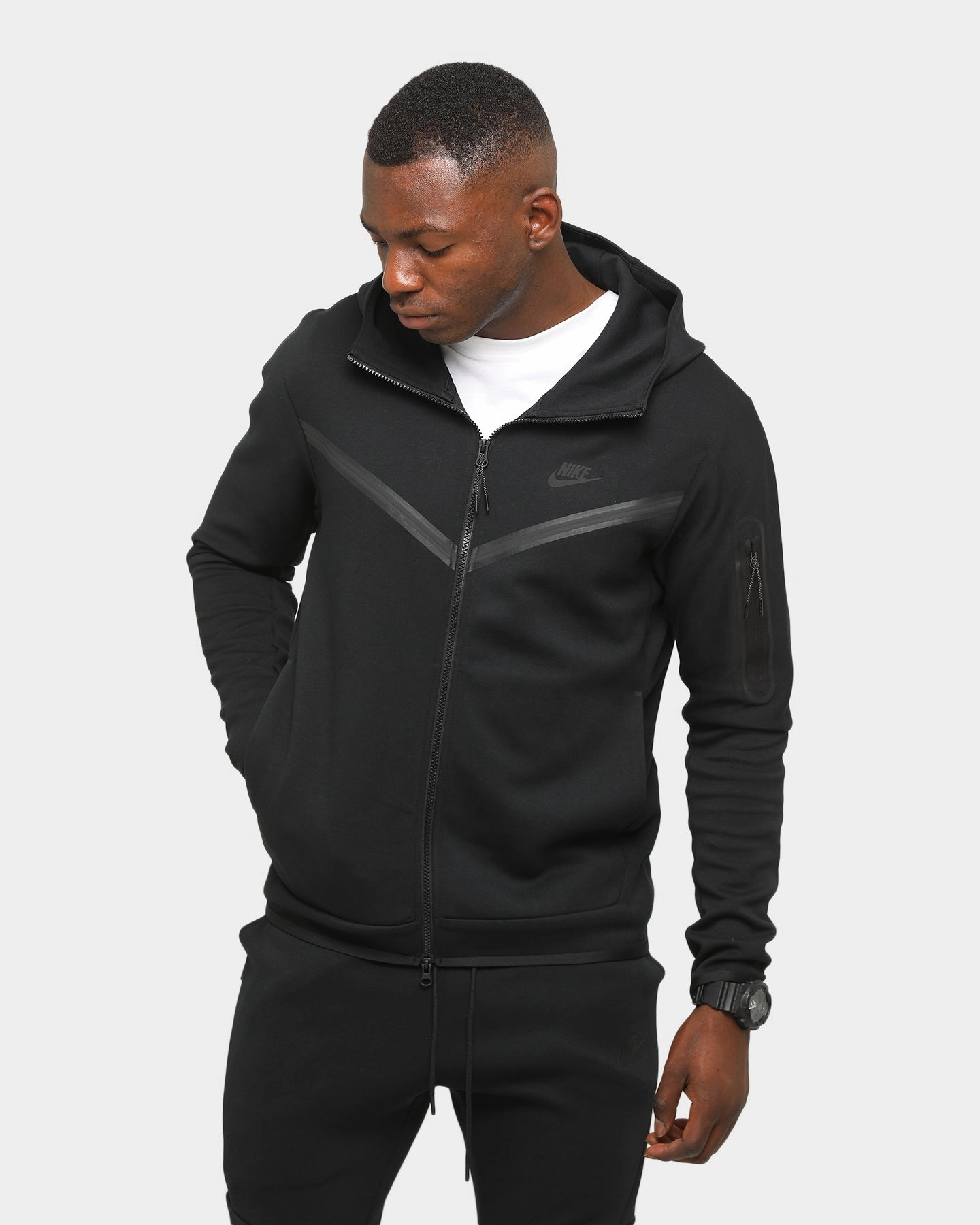 Nike NSW Tech Fleece Hoodie Full Zip Black/Black Suede ReflectiveDetailing
