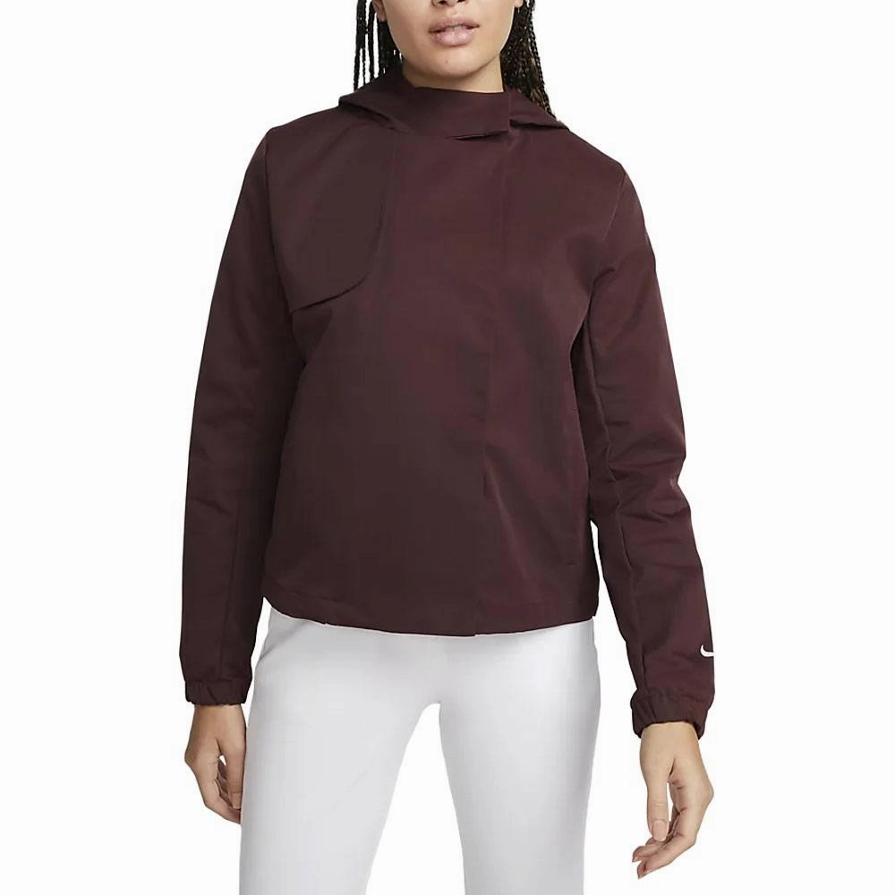 heavy duty fabric Adjustable Hem Lock System Nike Repel Golf Jacket Burgundy Crush/Light Bone - FW22 Women