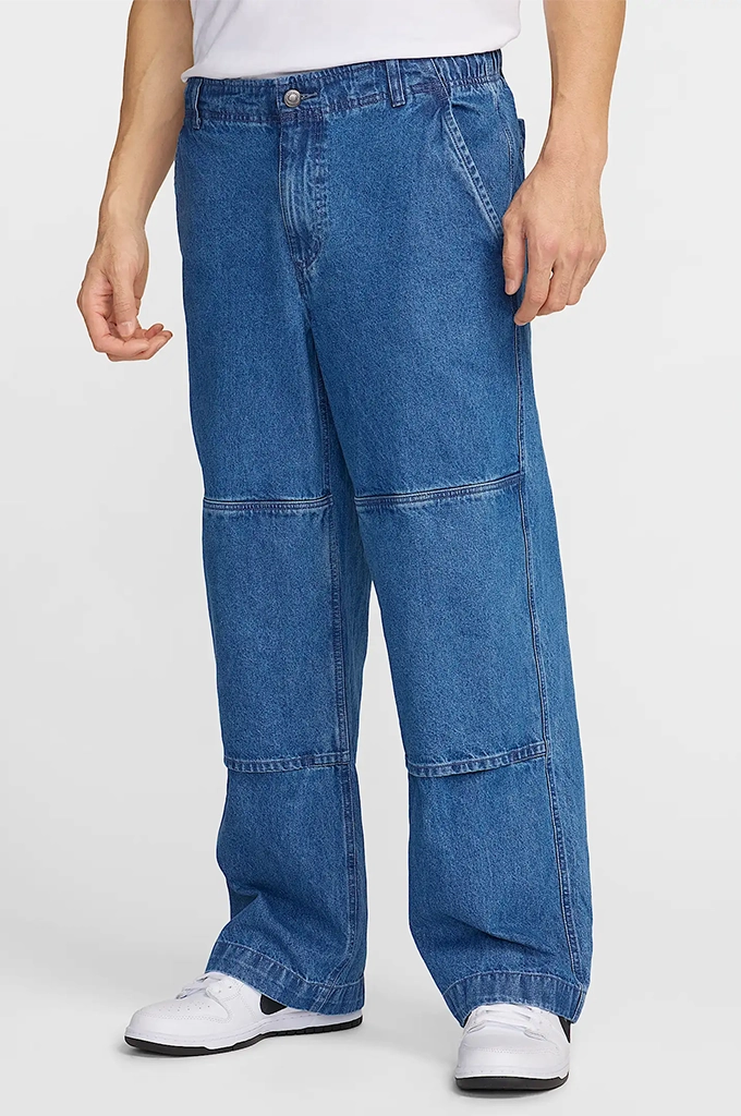 Flexible Knee Articulation Nike SB Loose Double-Knee Denim Skate Pants
