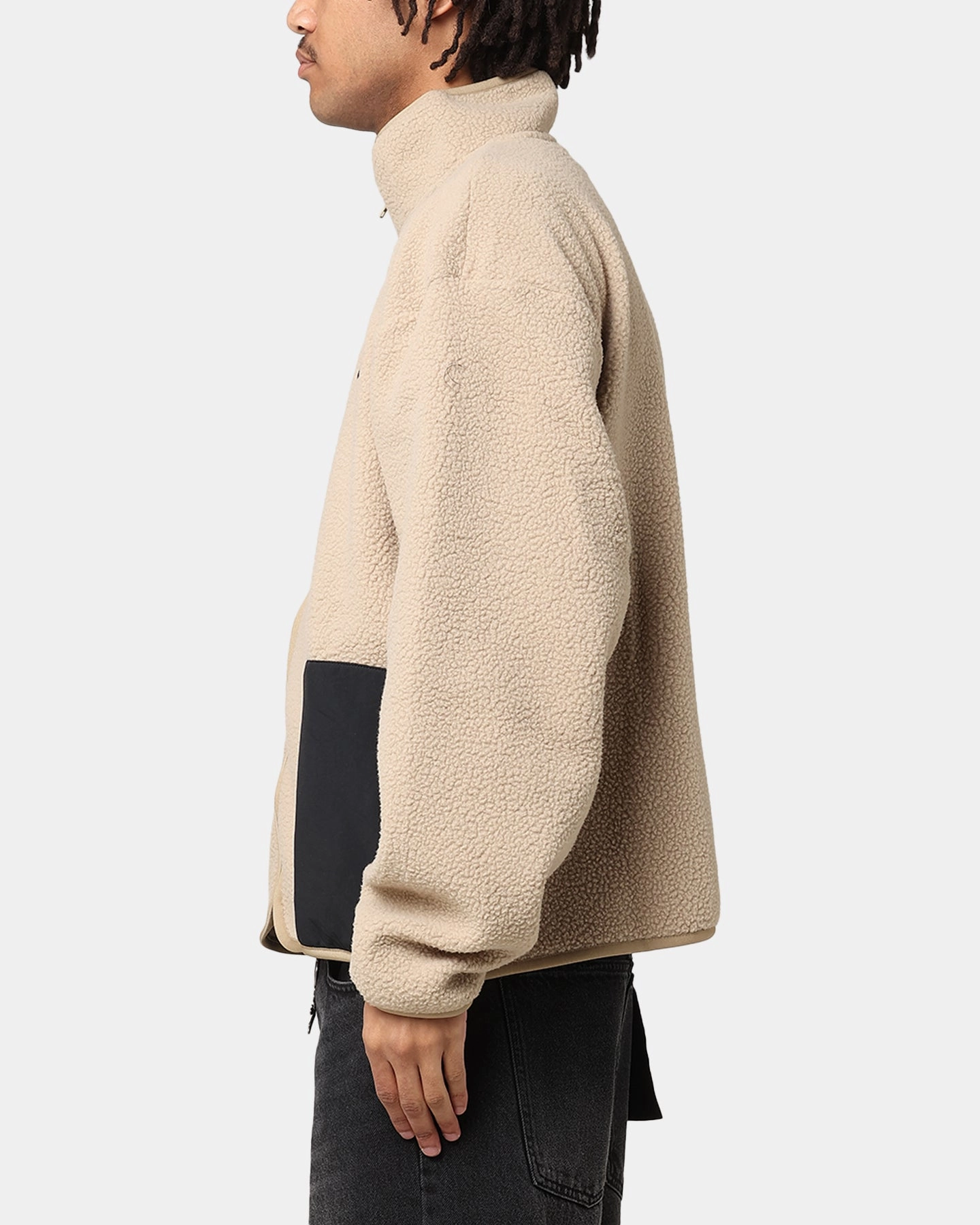 Nike Sherpa Winter Jacket Khaki/Black SlitPockets Relationship