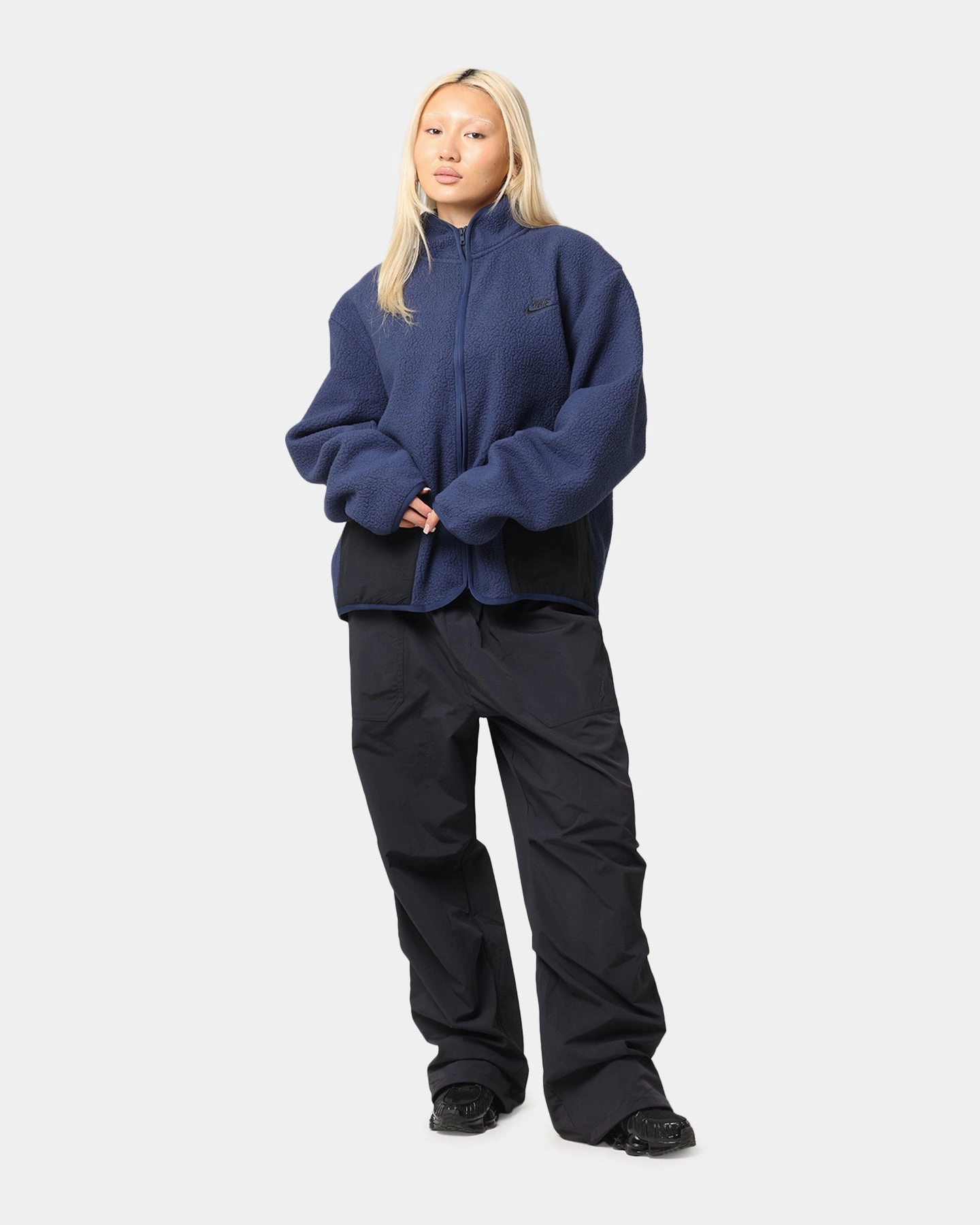 Cool Climate Ventilated Back Panel Nike Sherpa Winter Jacket Midnight Navy/Black
