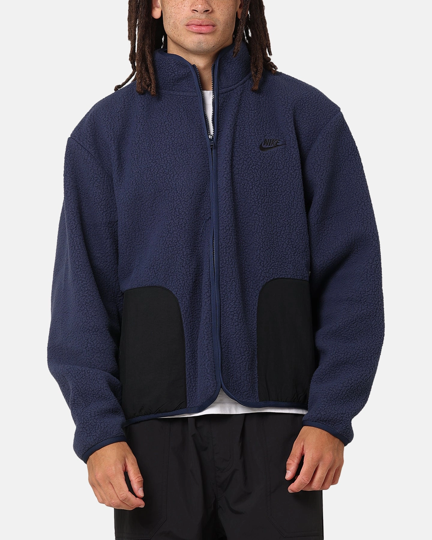 Versatile Layering Piece Nike Sherpa Winter Jacket Midnight Navy/Black