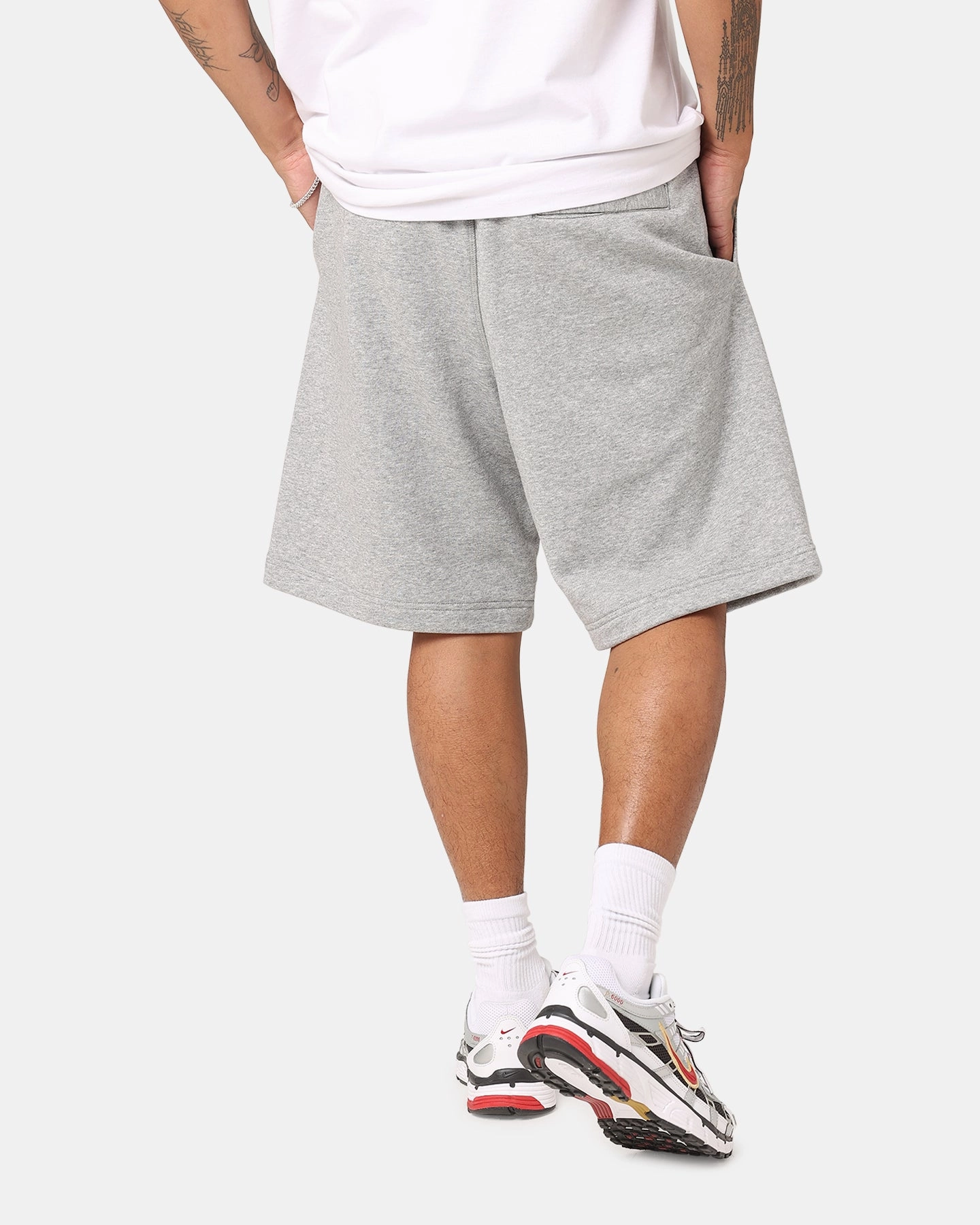 Nike Sportswear Club Essential French Terry Shorts Dark Grey Heather Slip Resistant Inner Grip Seam Free Construction