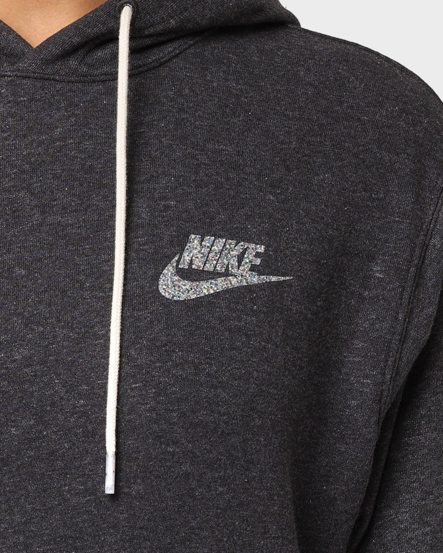 Nike Sportswear Fleece Pullover Hoodie Black/White Stain Resistant Adjustable Cuffs