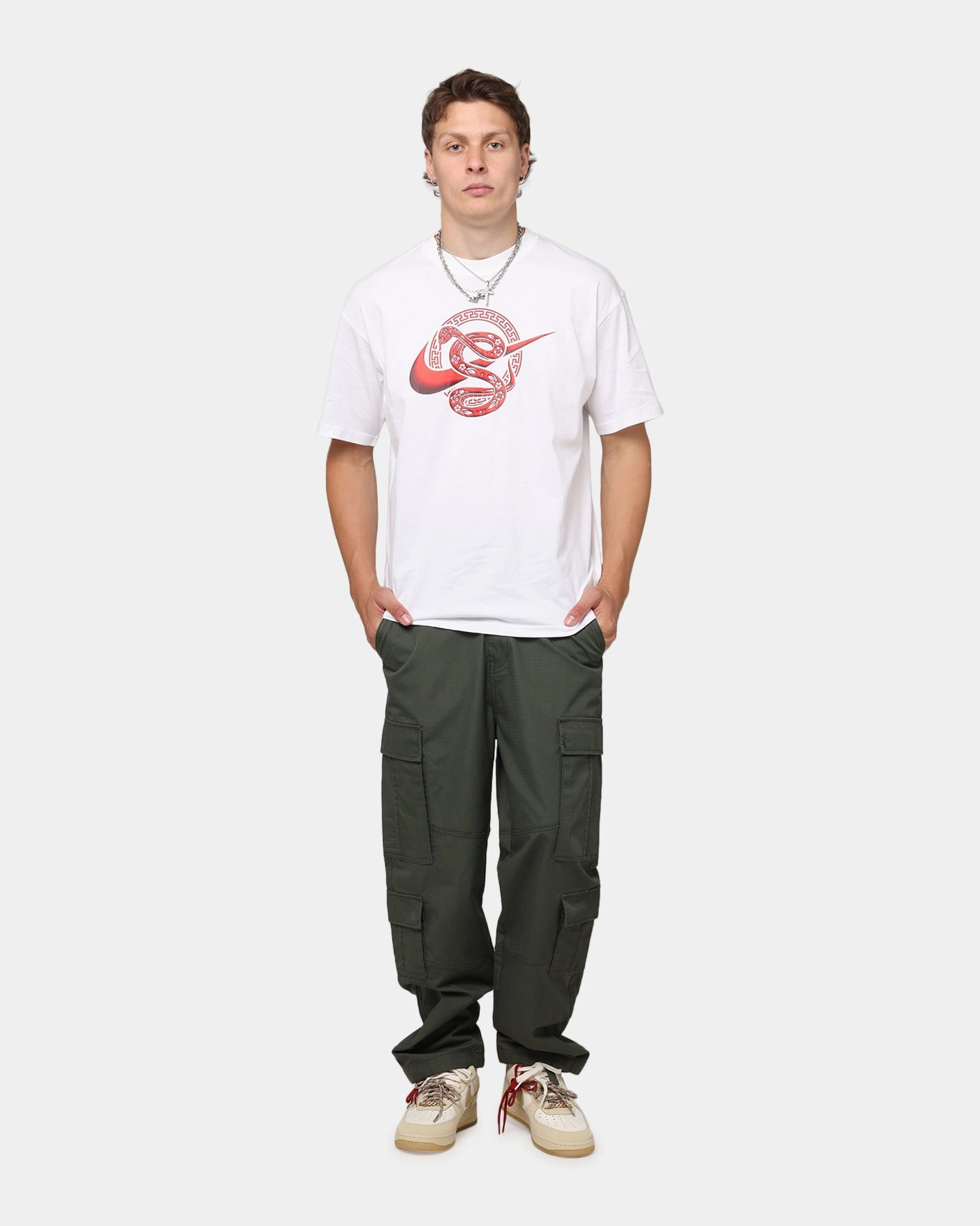 Multi Directional Stretch Nike Sportswear Lunar New Year Max90 T-Shirt White