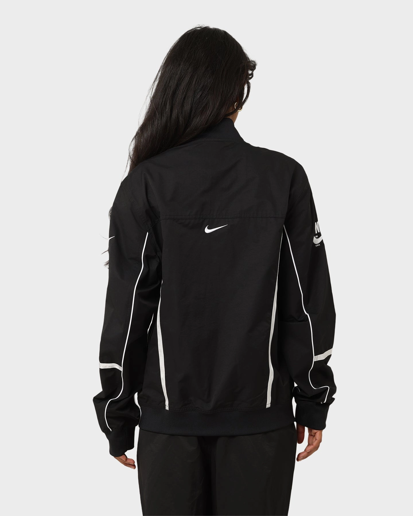 Nike Sportswear Mercato Woven Bomber Jacket Black/White/University Red Non Restrictive Fit