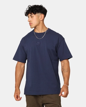Nike Sportswear Premium Essentials Sustainable T-Shirt Midnight Navy Layered Hem Design Summer Essential