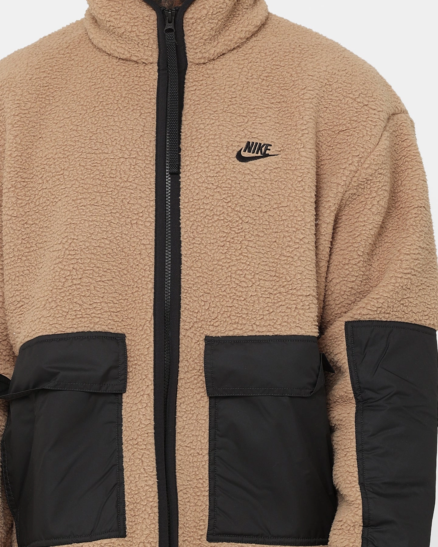 HighCollar Design Nike Sportswear Sherpa Jacket Dark Driftwood/Black