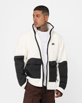 Softshell Fabric Technology Nike Sportswear Sherpa Jacket Sail/Black/Black